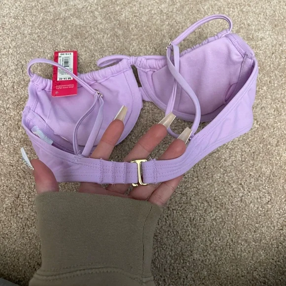 lavender shirred underwire bikini top - Picture 8 of 8